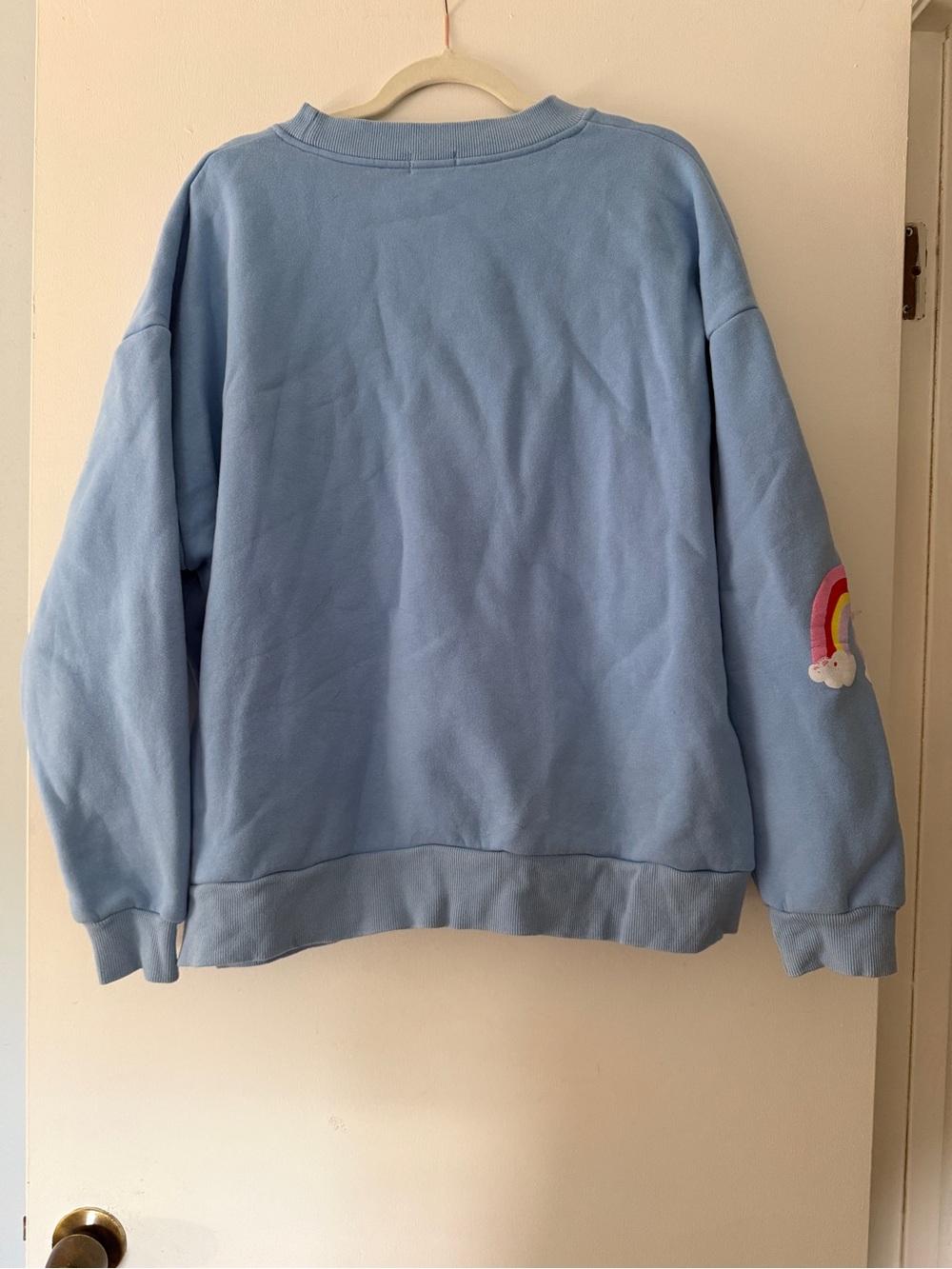 Yellow The Label Light Blue Sun Sweatshirt, Size M - Picture 3 of 4